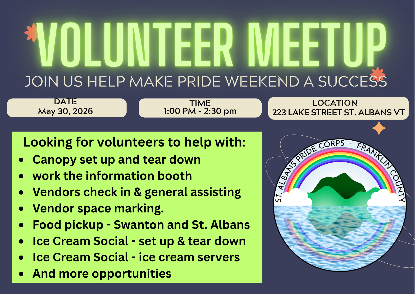 Volunteer Meetup flyer